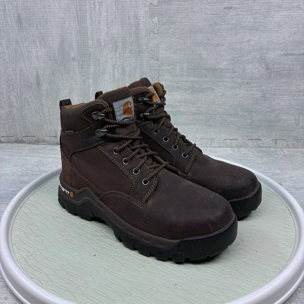 Carhartt Rugged Flex Work Boots Mens 8 Brown Leather Composite Toe FF6213-M